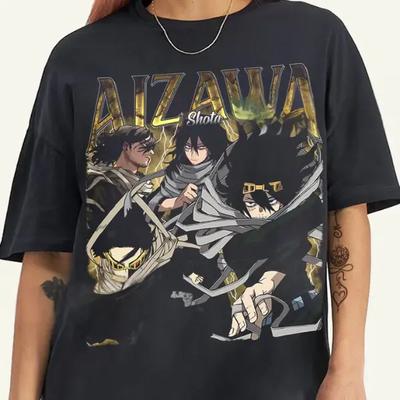 T-shirt My Hero Academia Tête d'Eraser Impression Anime Été Manches Courtes T-shirt Coton Haute Qualité Hauts Unisexe Vêtements Unisexe