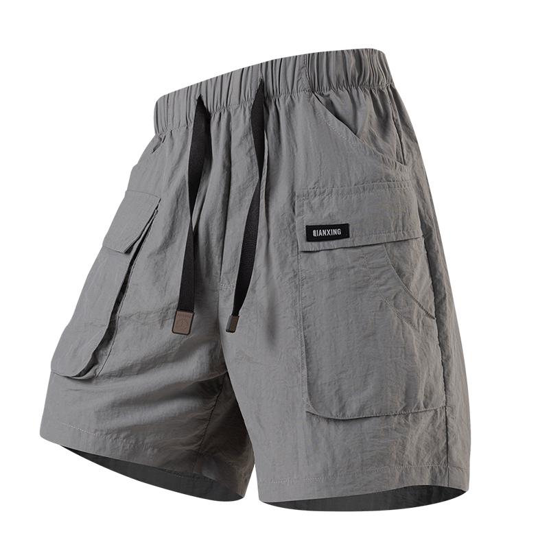 Outdoor Ice Silk Breathable Lightweight Quick Drying Sports Shorts for Men's Summer Loose Workwear Style Five Quarter Shorts