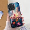 Cute Flower Phone Case For iPhone 17 14 15 13 11 12 16 Pro Max 17 Air 16E SE XR 7 8 Plus Tempered Glass Shockproof Bumper Cover