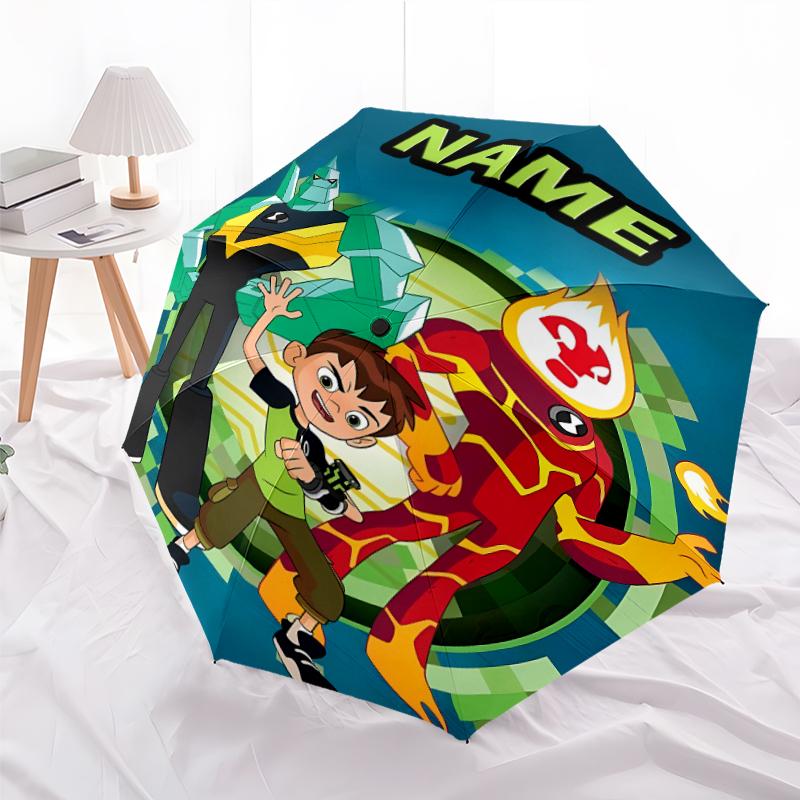 Personalized Name B-Ben10 Print Umbrella - Automatic Open/Close, Eight-Rib Durable Frame, Automatic Folding Umbrella