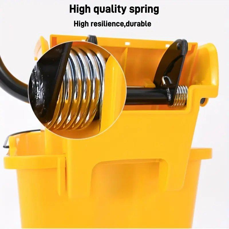 Large Yellow Commercial Mop Bucket Bucket with Wringer 20/24L|Plastic|Hand Press|For Home,School,Hotel,Shopping Centers Cleaning