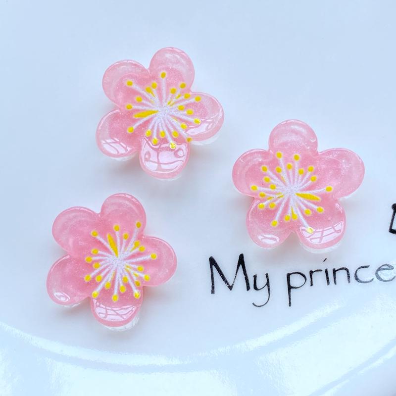 10Pcs New Cute Mini Luminous Transparent Lotus Flat back Resin Cabochons Scrapbooking DIY Jewelry Craft Decoration Accessorie