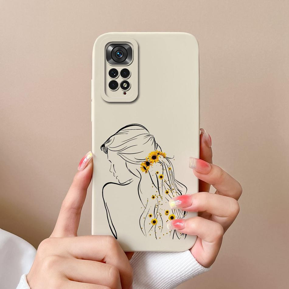 For Xiaomi Redmi Note 11S Cases Cartoon Liquid Silicone Full Coverage Anti Drop Shell For Xiaomi Redmi Note11S 11 S Coque Capa