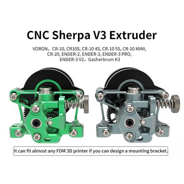 

Sherpa V3 Extruder - Gray, Aviation Aluminum & PEEK, 36-Tooth. other