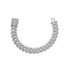 Personalized Hip Hop Rap Jewelry 15mm Bling CZ Iced Out Baguette Miami Cuban Link Chain Bracelet for Men