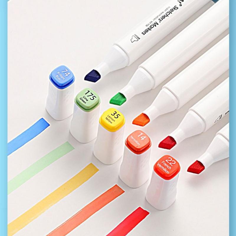 Mark Pen 24 Colors, Primary School Watercolor Pen 48 Colors, Art Supplies Brushes, Children's Safe and Non-toxic Double-ended Watercolor Pen