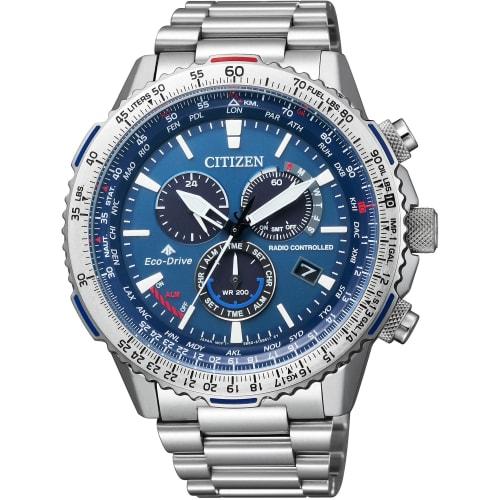 Citizen Promaster CB5000-50L Sky Eco-Drive Radio-Controlled Watch, Direct Flight, Men's, Silver