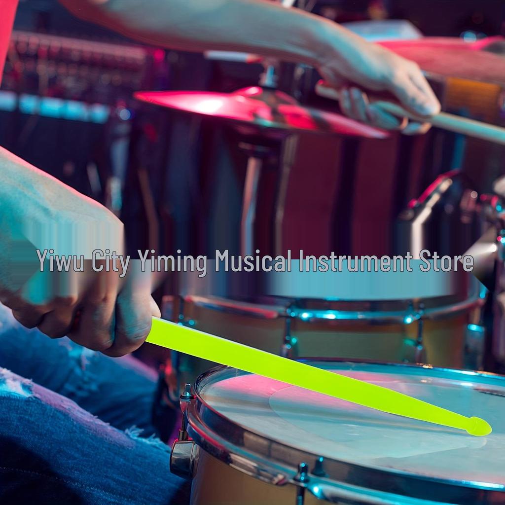 Set of 2 Luminous 5A Fluorescent Nylon Drumsticks with Storage Bag for Jazz Drumming