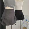 2024 Women's Gray High-Waisted Pleated Lace A-Line Skirt - Short, Slim-fit, Elegant Design