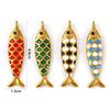 2 PCS 304 Stainless Steel Ocean Jewelry Pendants 18K Gold Plated Enamel Fish Animal 3D Charms For Keychains Necklace 4.9cmx1.3cm