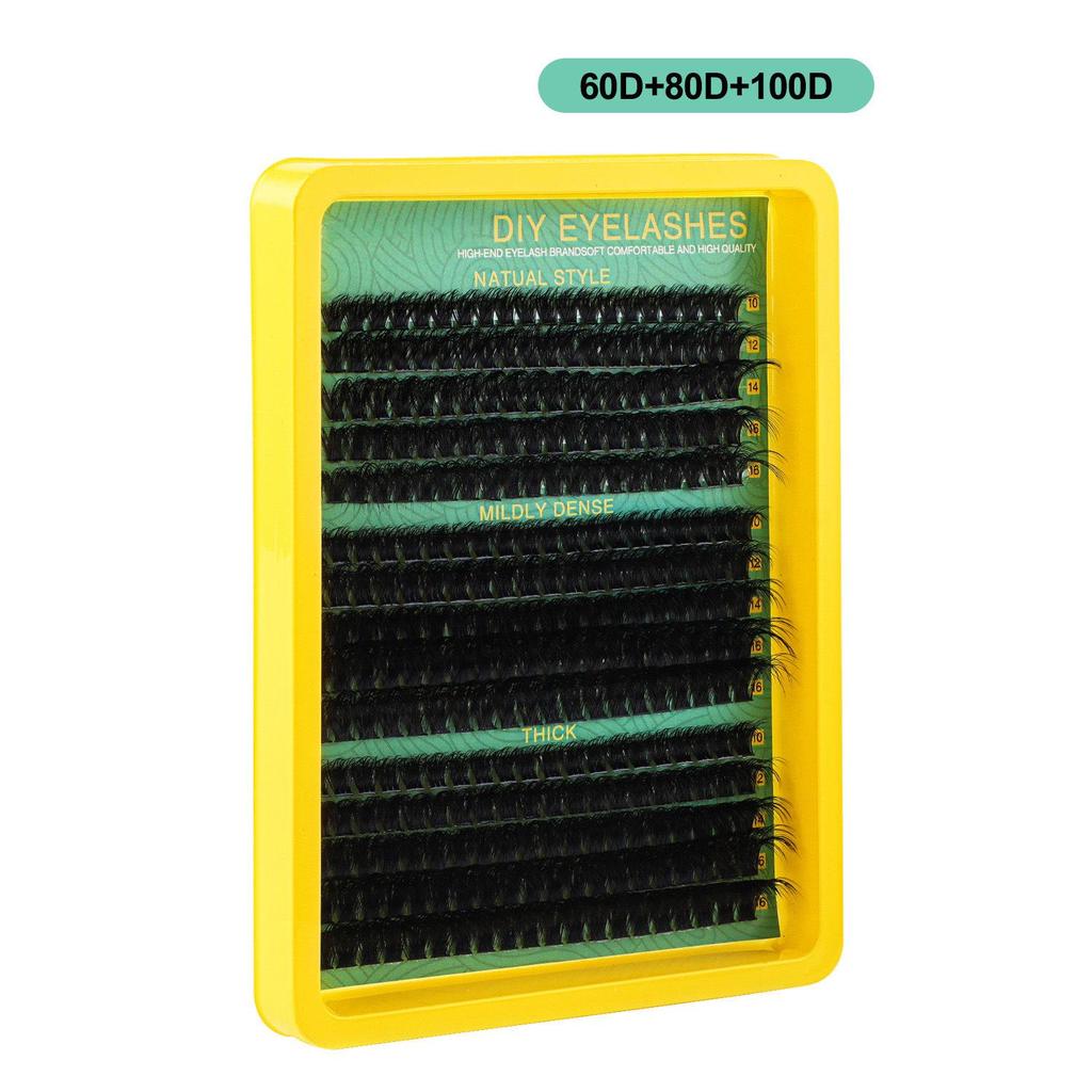 Hot Selling DD Curl Lift Mixed False Eyelashes, 10-16mm, Realistic Single Cluster, Dense Style