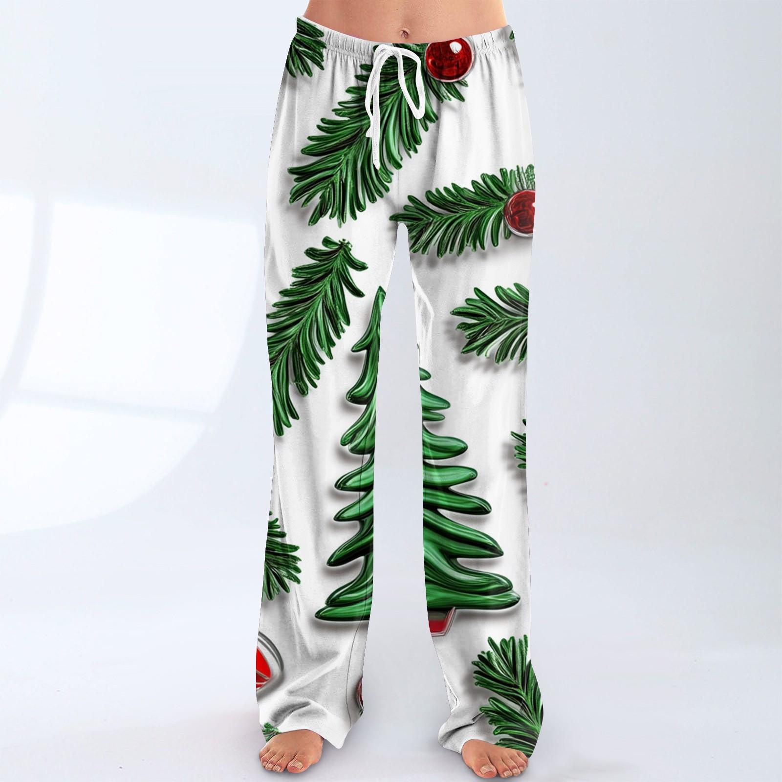 

Женские пижамные штаны, одежда для сна, повседневные брюки с эластичной резинкой на талии, удобные прямые свободные брюки для йоги XL белый