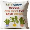 Boho Pirational Plant Pillow Covers 18x18, Boho Classroom Decor, Let's Root for Each Other Motivational Decorative Throw Pillow Covers for Kids