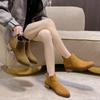 Large Size Pointed Head Thick with Martin Boots Female 2025 New A Foot Stirrup Suede Low Heel Short Boots