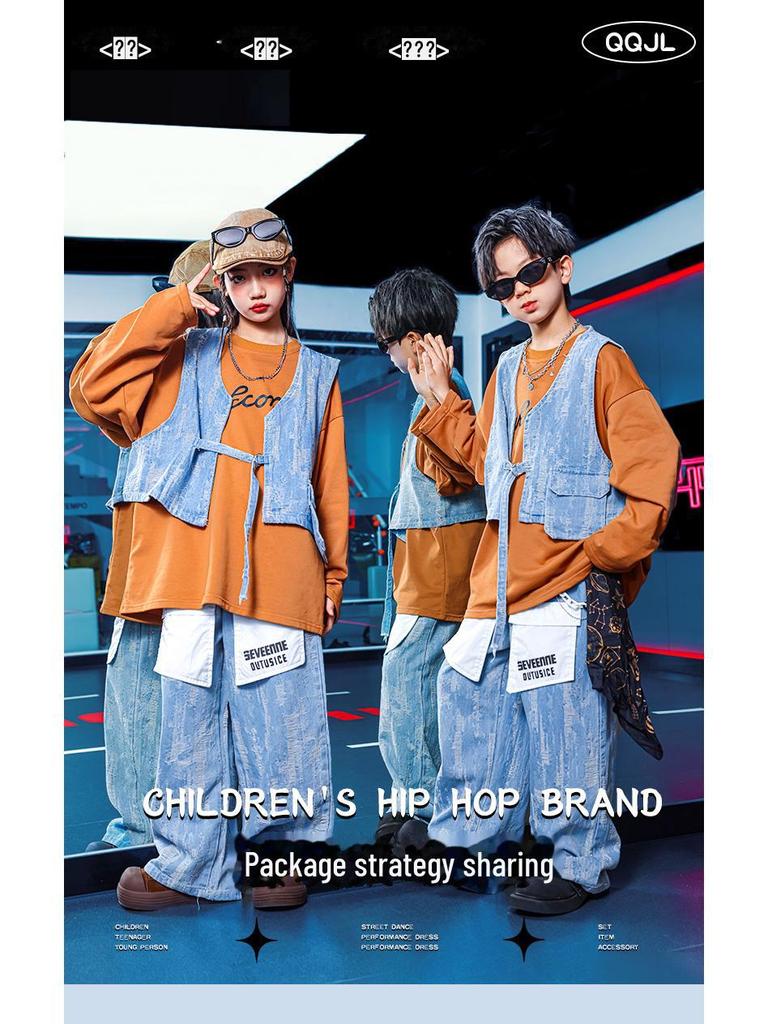 Children's Hip-Hop Fashion: Boys' and Girls' Trendy Streetwear Shirts & Jackets