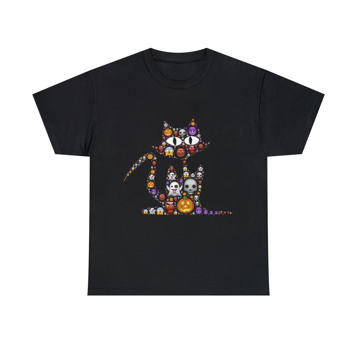 Halloween Cat Graphic Tee Shirt, S-5XL S
