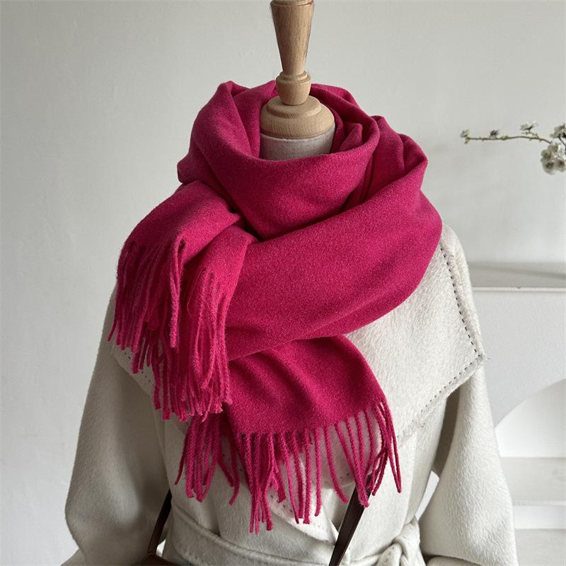 Autumn And Winter  Cashmere Scarf For Women, Solid Color Warm Shawl, Fashion Tassel Scarf, Versatile Scarf
