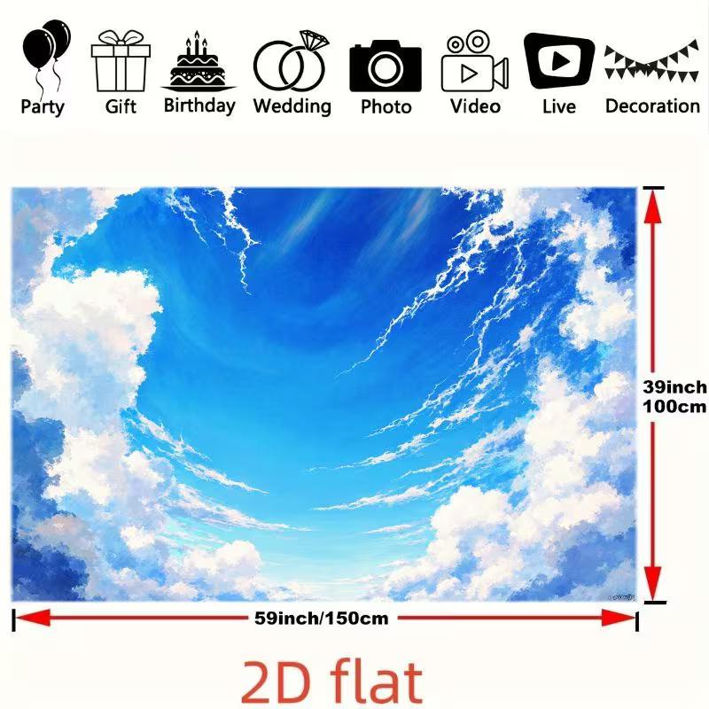 2D Dreamy Sky View Photography Backdrop for Kids & Portrait