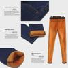 Women's Plush High-Waist Slim-Fit Cotton Jeans for Autumn/Winter