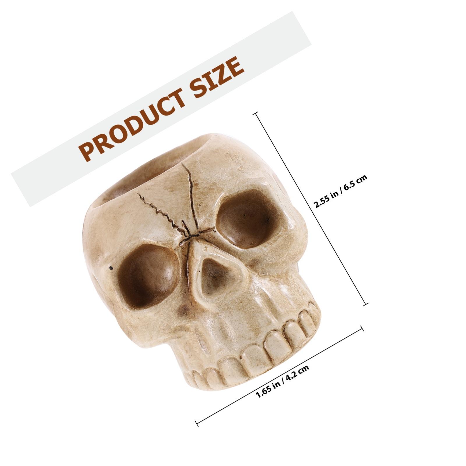 

Skull Holder Resin Halloween Tealight Stand Spooky Decor For Home Party Dining Table Gothic Candlestick Desktop хакі