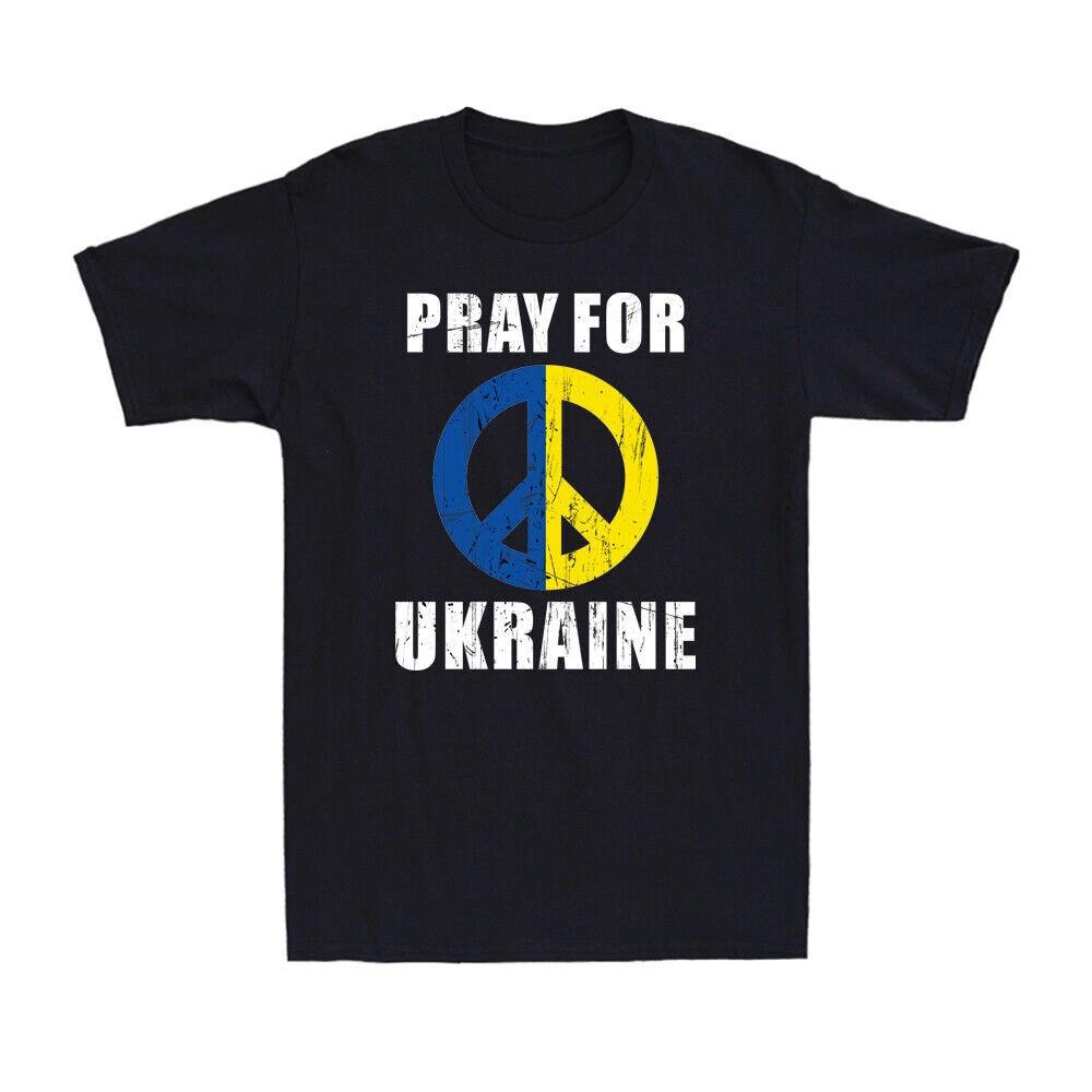 Pray For Ukraine Support Ukraine I Stand With Ukraine Peace Love Unisex T-Shirt S
