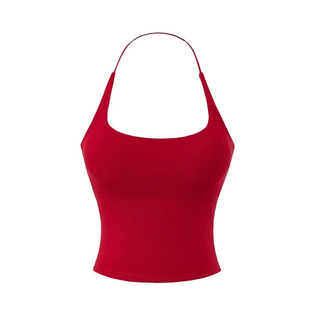 Halter Neck Chest-Pad Vest Top with Long-Sleeve Flowing Collar Cover-Up - Women's Two-Piece Hot Girl Set
