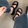 Summer Platform Wedges Heel Women Slippers Outdoor Open Toe Dress Ladies Height Increase Slides Shoes