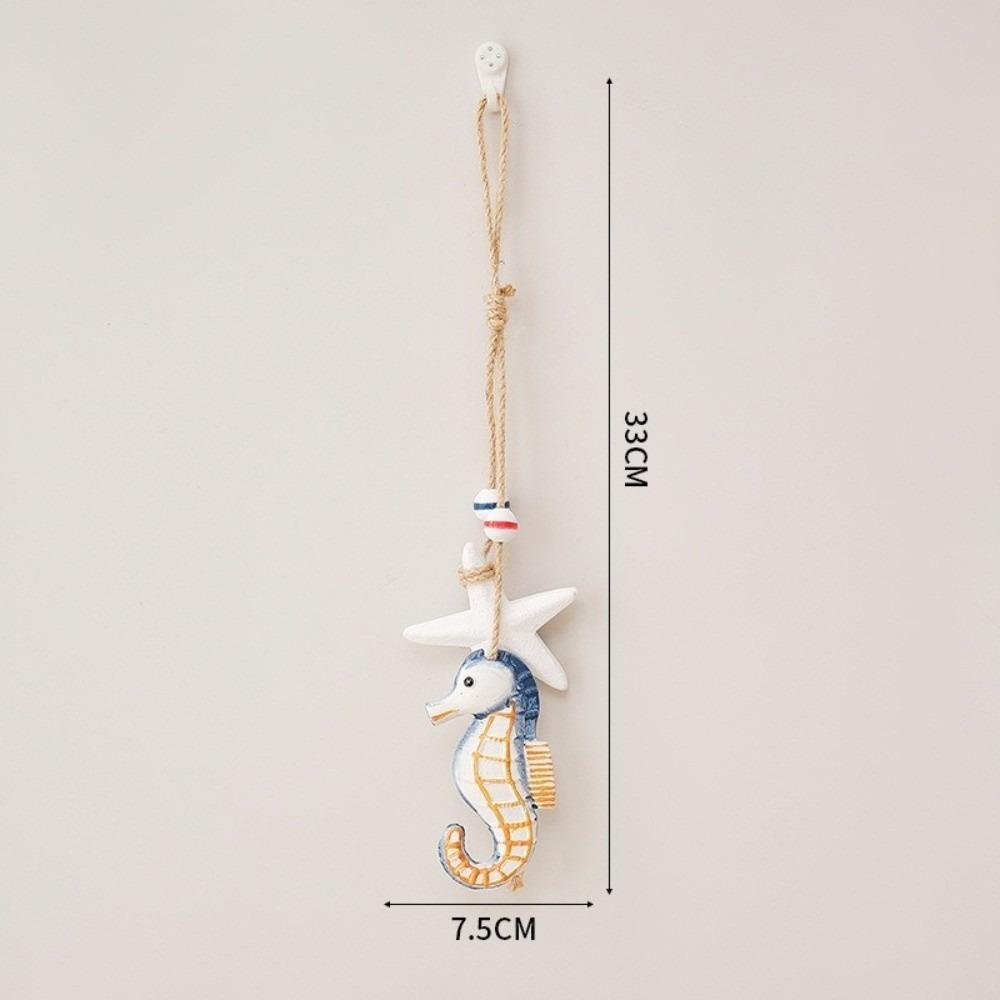 Wooden Material Ocean Animal Pendant Jute Rope Wall Pendant Decoration Home Decoration