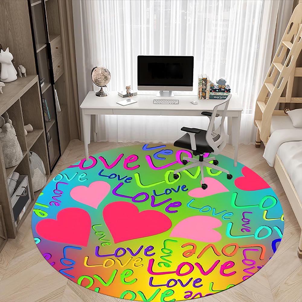 1pc Love Hearts Chair Carpet for Office  Machine Washable Rug for Office,  Good Gift for Family or Friends yy251225243