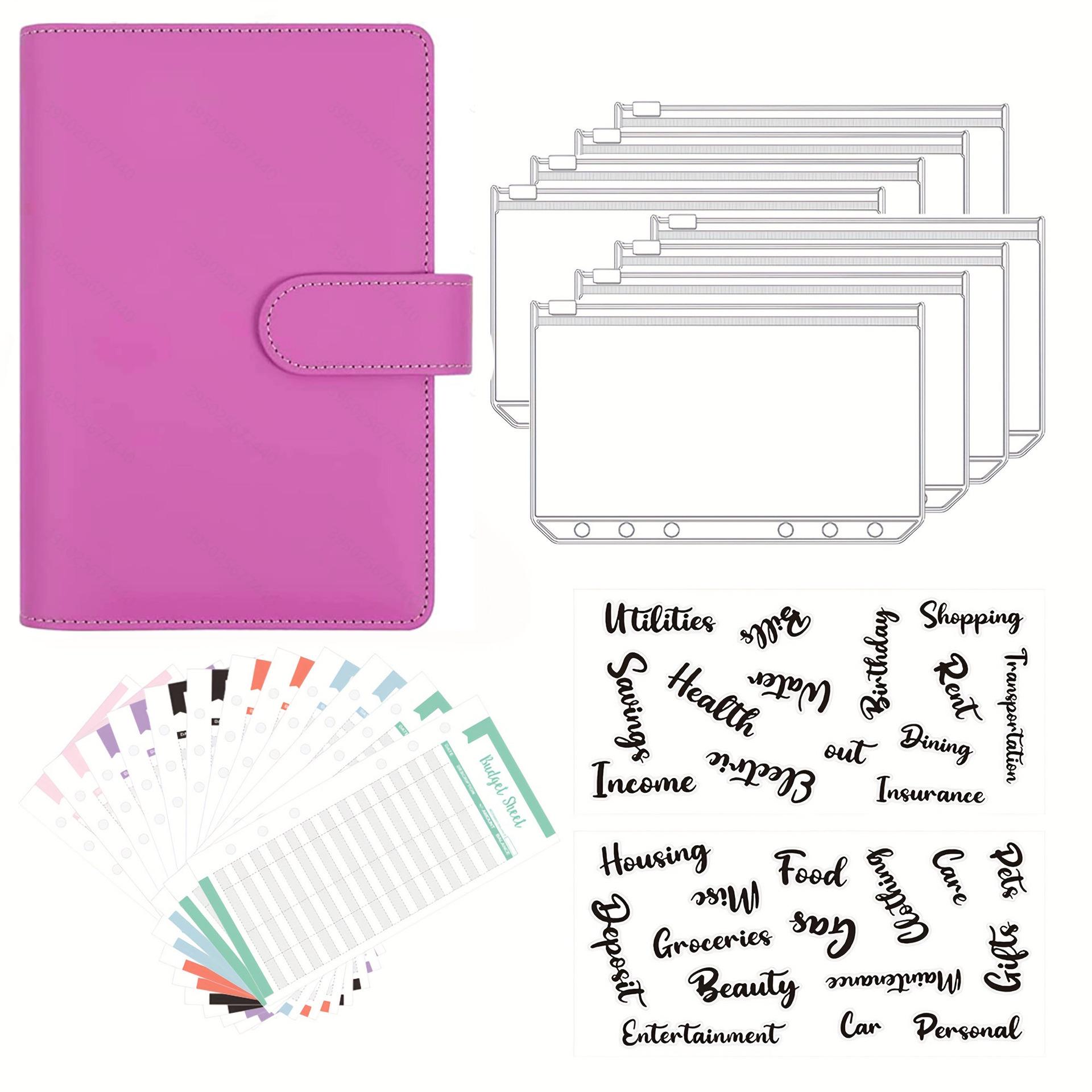 A6 Macaron Leather Binder Notebook & Cash Budget Planner