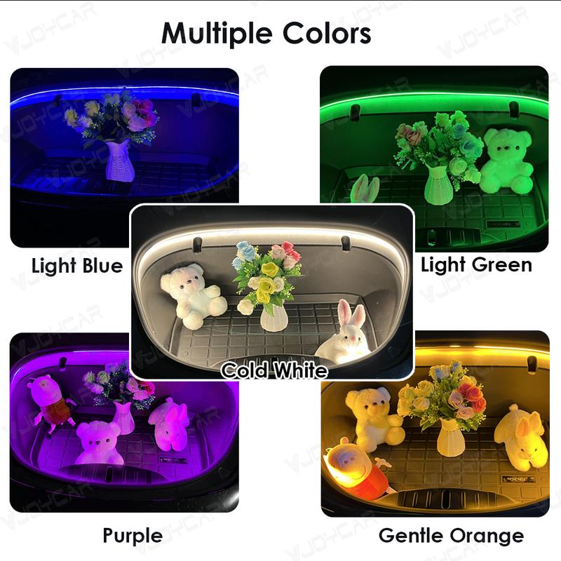 VJOYCAR New Model Y 3 Rear Trunk Front Frunk Brighten LED Strip Lighting Waterproof Flexible Light Cigarette Lighter Plug & Play