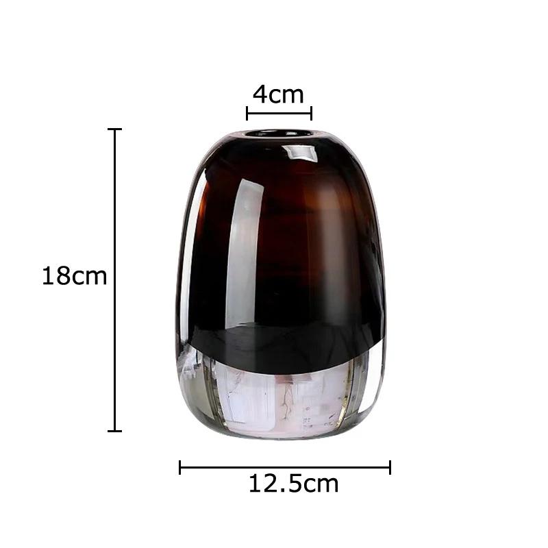 Transparent Caramel Colored Delicate Glass Vase Flower Pots Desk Decoration Flower Arrangement Floral Vases Room Aesthetic Decor