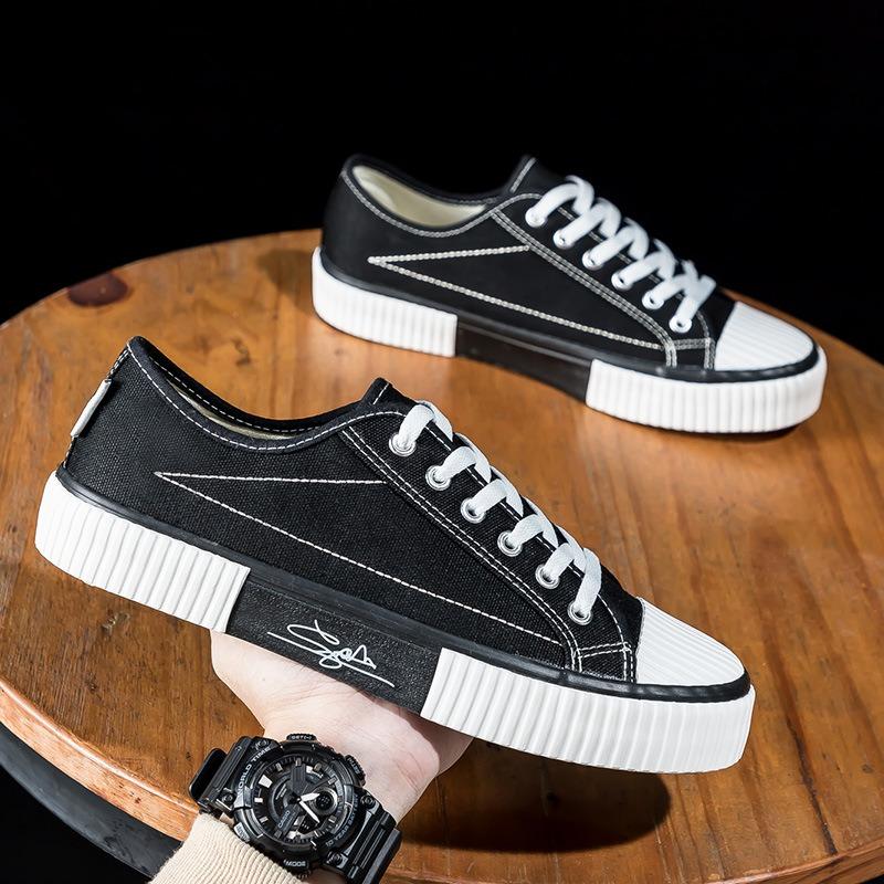 Men's canvas shoes spring low-top biscuit shoes men's cloth shoes breathable board shoes casual shoes