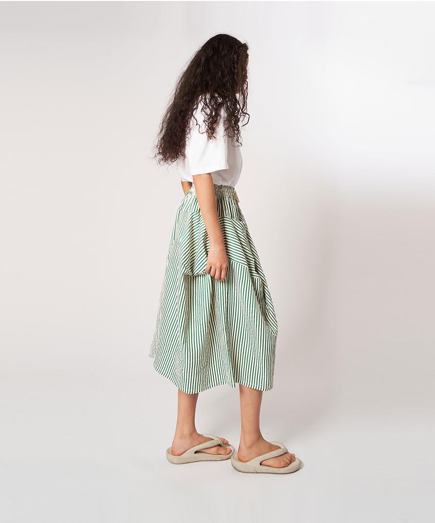 ATHPLATFORM Aw61Pt16_Wrinkle Stripe Lounge Tech Flare Pants_Green
