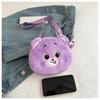 Cartoon Plush Bear Crossbody Travel Casual Shoulder Phone Purse Bag Portable Zipper Pouch