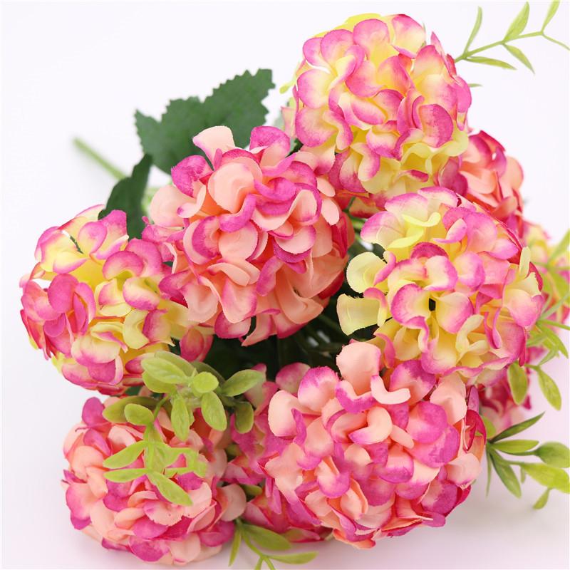 15 flower head artificial flower silk hydrangea white wedding small bouquet fake flower party DIY decoration