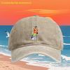 Rainbow Giraffe Print Baseball Cap Vintage Washed Polyester Casual Outdoor Adjustable Adult Cap
