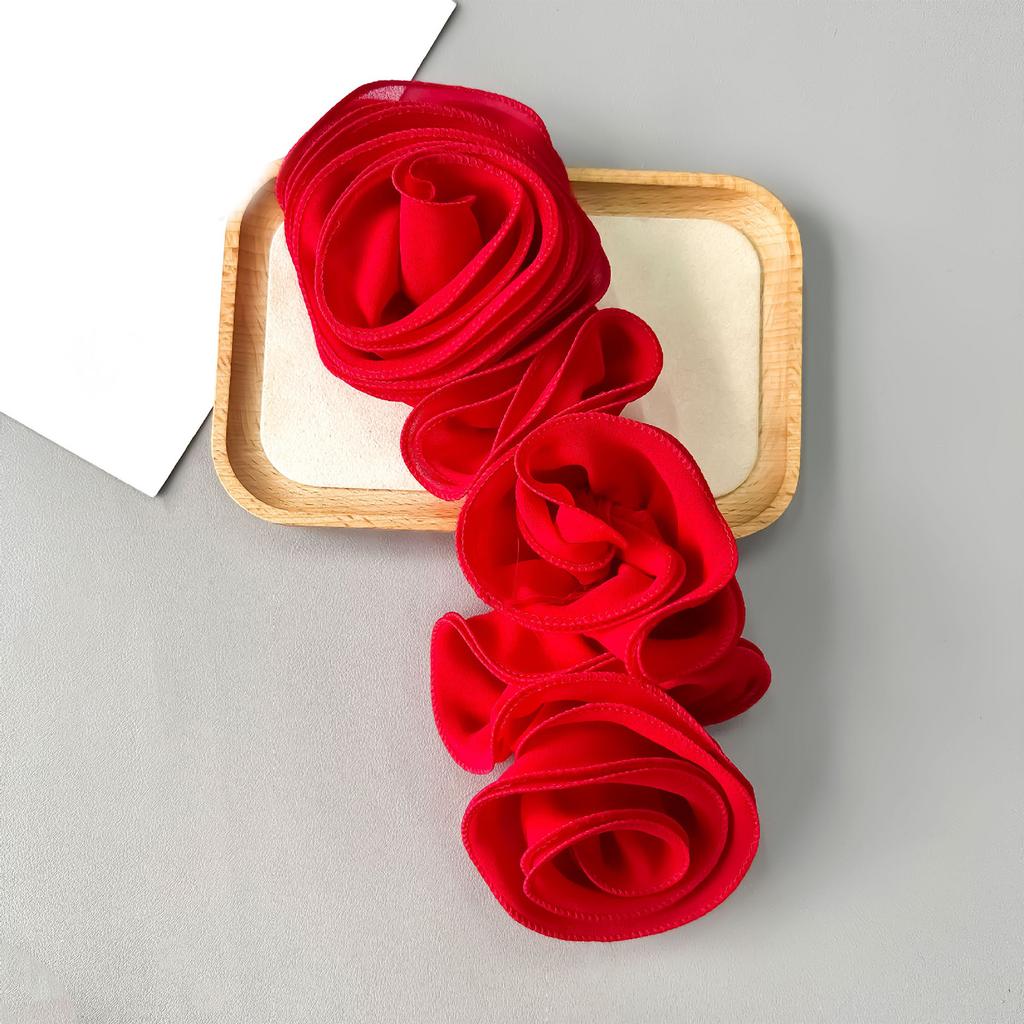 Ruffle Edge 3d Flower Applique for Evening Party Gown Costume Decoration Sewing on Flower Patches for Handcraft Project