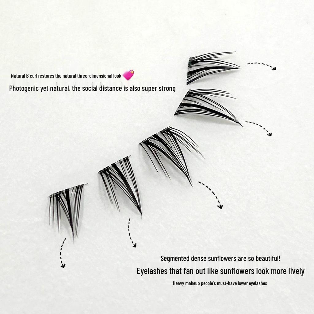 Friendship Bear Glue-Free Natural Butterfly Girl Eyelashes - Large Capacity, Dense, Lazy False Eyelashes for a Realistic Look