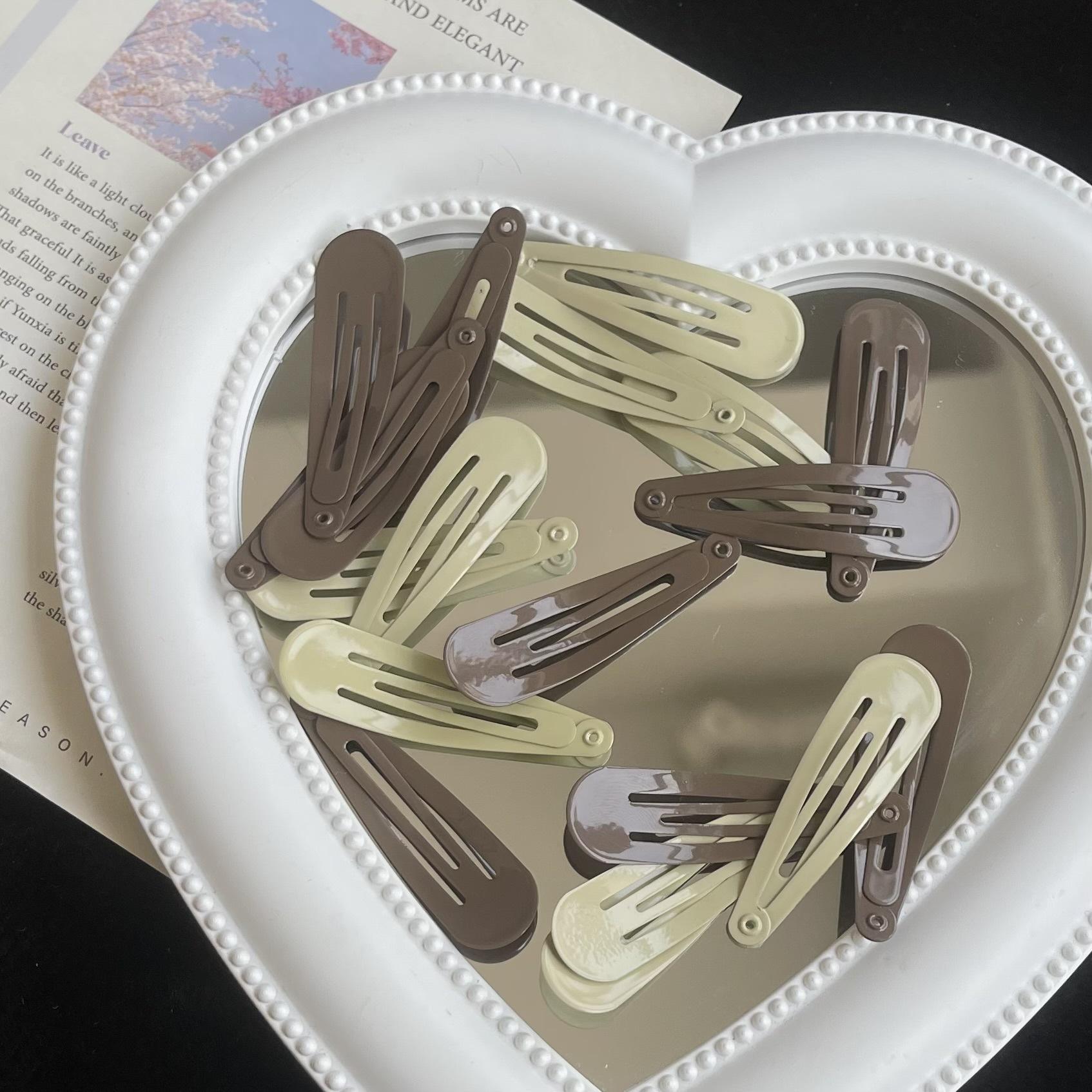 

10 шт./лот Девочки Разноцветные Заколки-капли для волос Розовый Бежевый Хаки Заколка-невидимка Зажим-защелка для женщин Модные аксессуары