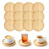 12 Bamboo Round Wooden Coasters for Mosaic Crafts - Smooth Surface Round Wooden Bases for DIY Painting Drink Cup Table Protector Handmade Home Deco