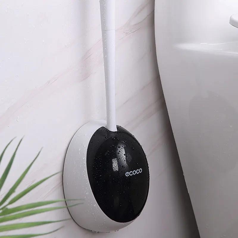 Toilet brush with no dead corners household toilet silicone storage rack bathroom accessories silicone toilet brush