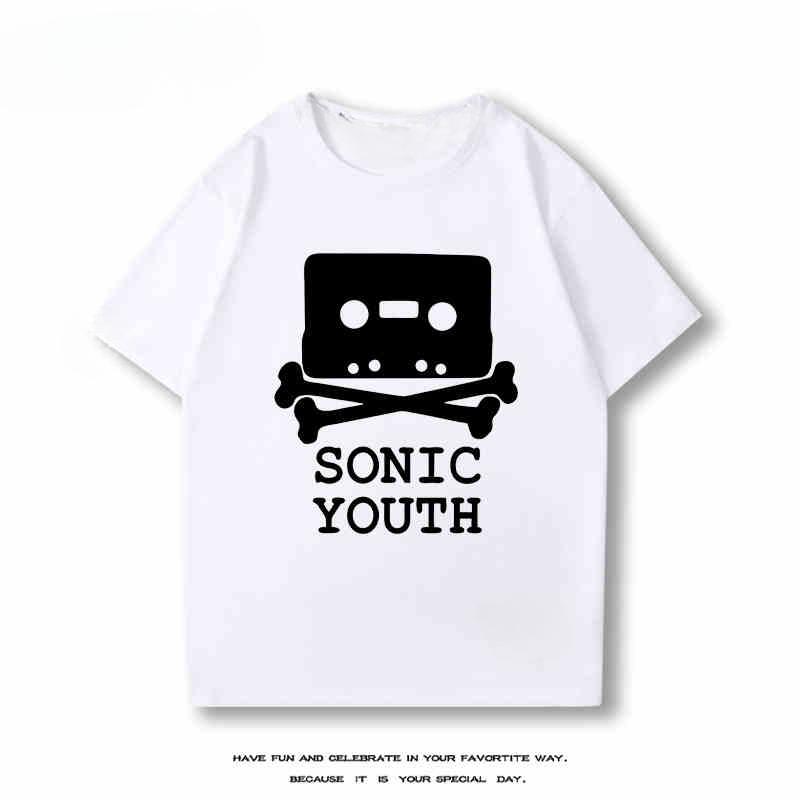 

2025 New Sonic Youth Short Sleeve T-shirt Men s and Women s Cotton Spring and Summer New Rock Band Top Half Sleeve Streetwear 4XL