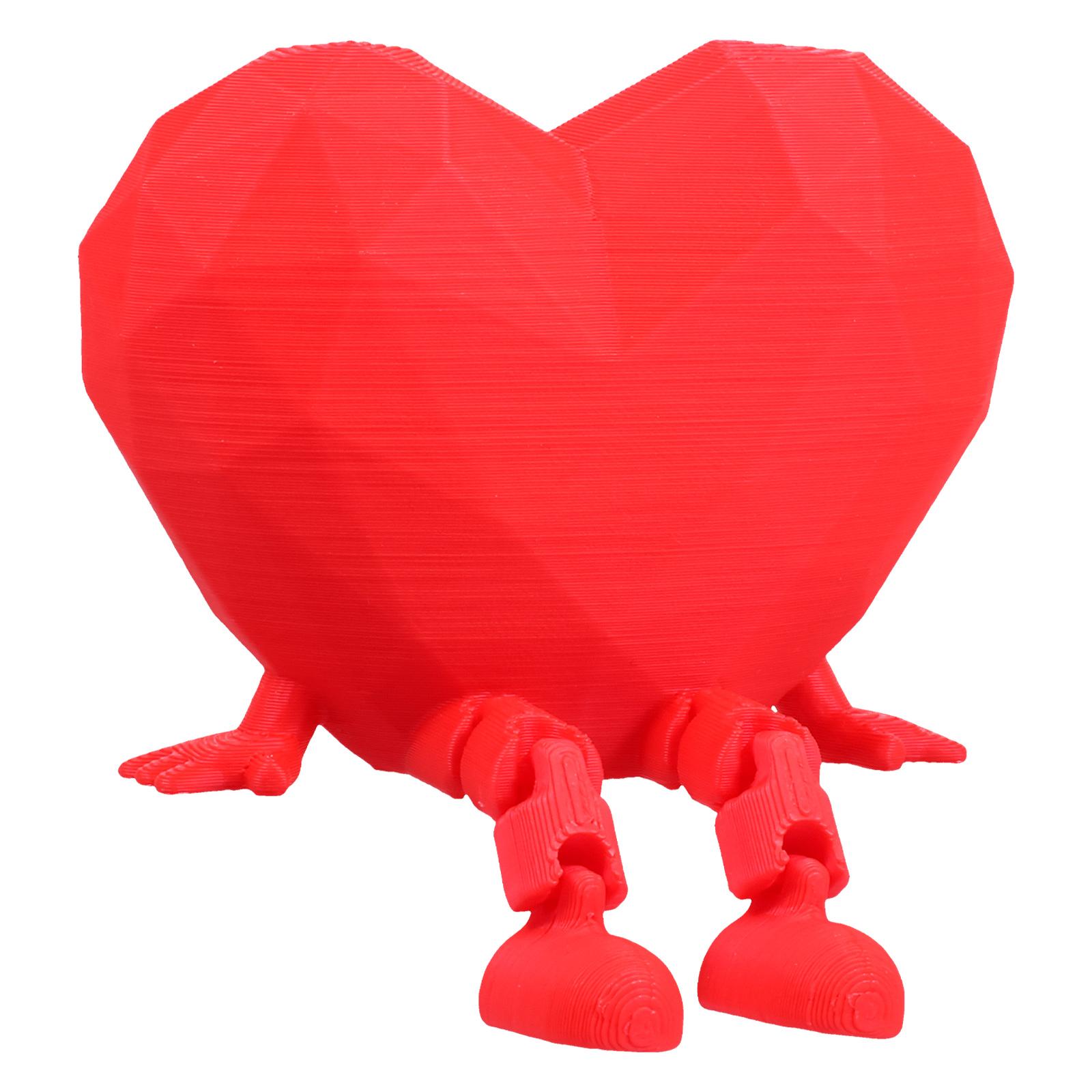 3D Printed Heart Figurine Heart Joint Miniature Figurine Multi-purpose Articulated Heart Ornament for Festival Desk Decoration