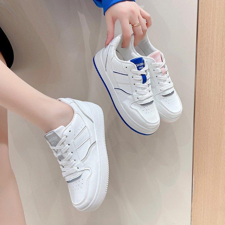 Summer fashion breathable white shoes women's autumn new breathable contrasting color board shoes women's sports