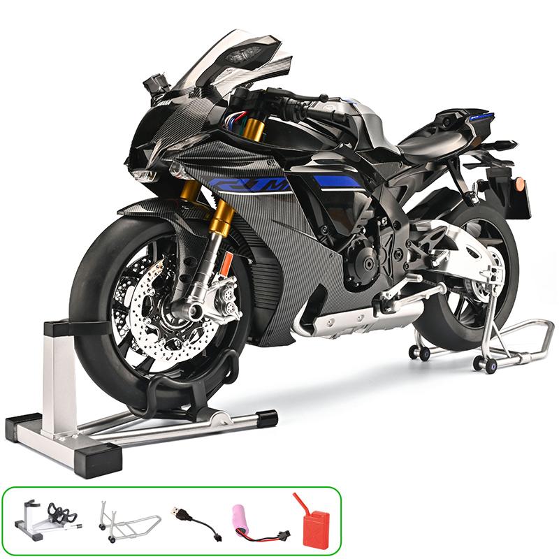 1:6 Legierte Metall-Druckgussmodell-Motorrad Kompatibel Mit Yamaha Yzf R1 Karbonfaser-Lackierung Schreibtisch-Display-Ornament Hobby-Geschenke gray