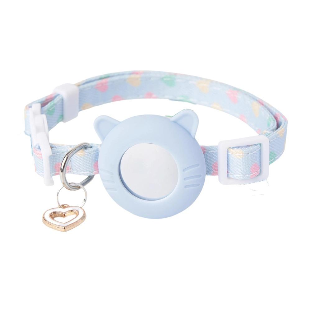 Adjustable Cat Tracker Collar for AirTag Holder Safety Buckle Silicone Protective Case Anti-Lost Pet Cat Tracking Collar