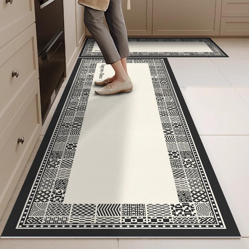 Kitchen Floor Mat Waterproof Oil-proof Wipeable PVC Leather Soft  Rug Household Long Non-slip Dirt-resistant Carpet Alfombra