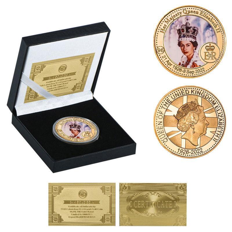 Queen Elizabeth II Medal Collection Commemorative Coins Metal Crafts with Gift Box