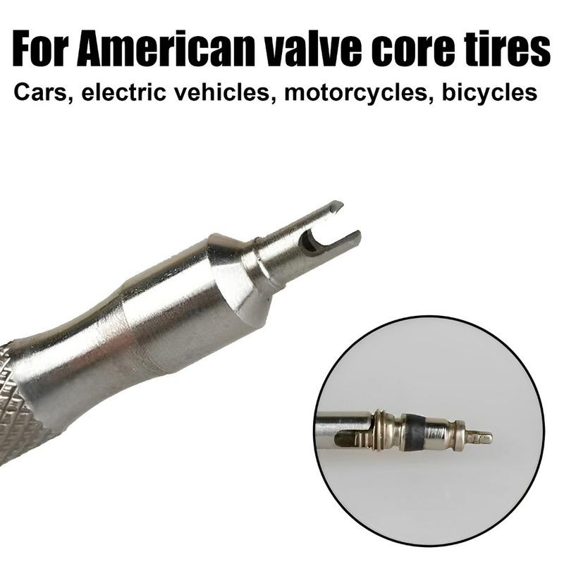 Portable Keychain Valve Core Remover Tool Stainless Steel Key Ring Spanner for Car Motorcycle ATV Bike Tire Repair Universal